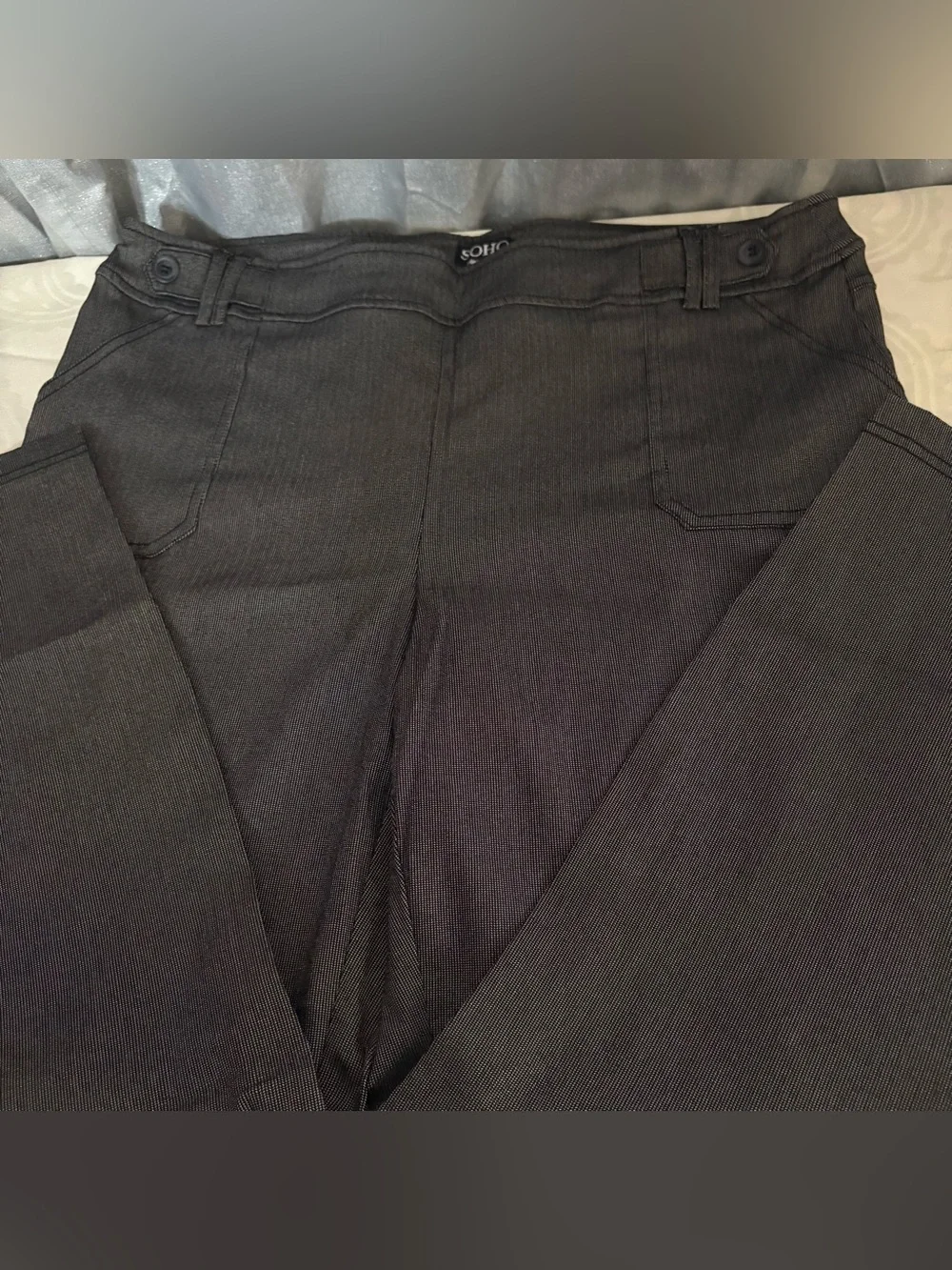 Soho dark grey pinstripe trousers woman’s XL